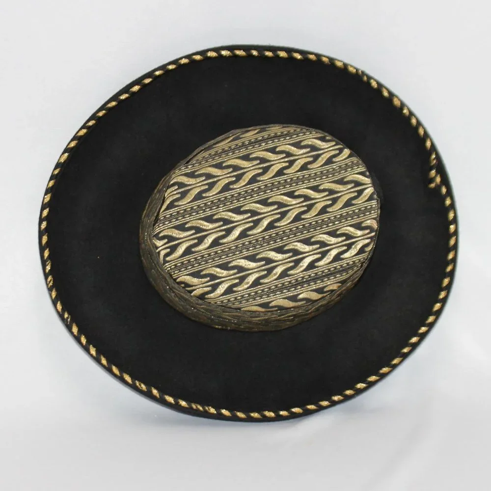 Vintage Dasha 100% Wool Black & Gold Hat